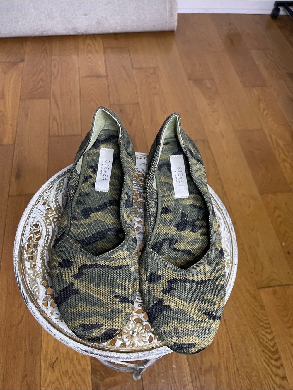 Steven by Steve Madden Olive Camo Knit Ballet Flats